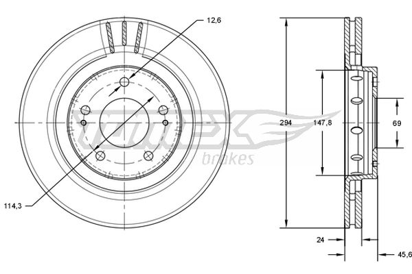 Brzdový kotúč TOMEX Brakes